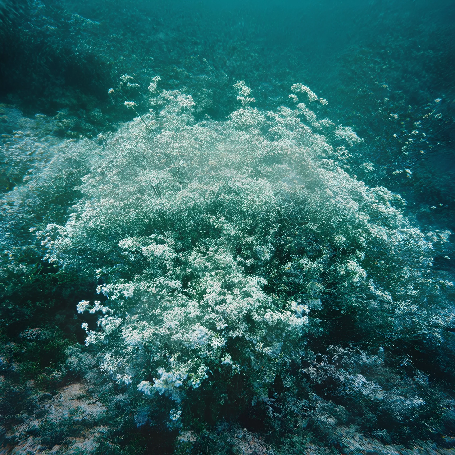 Dusty Miller foliage in the ocean, autochrome