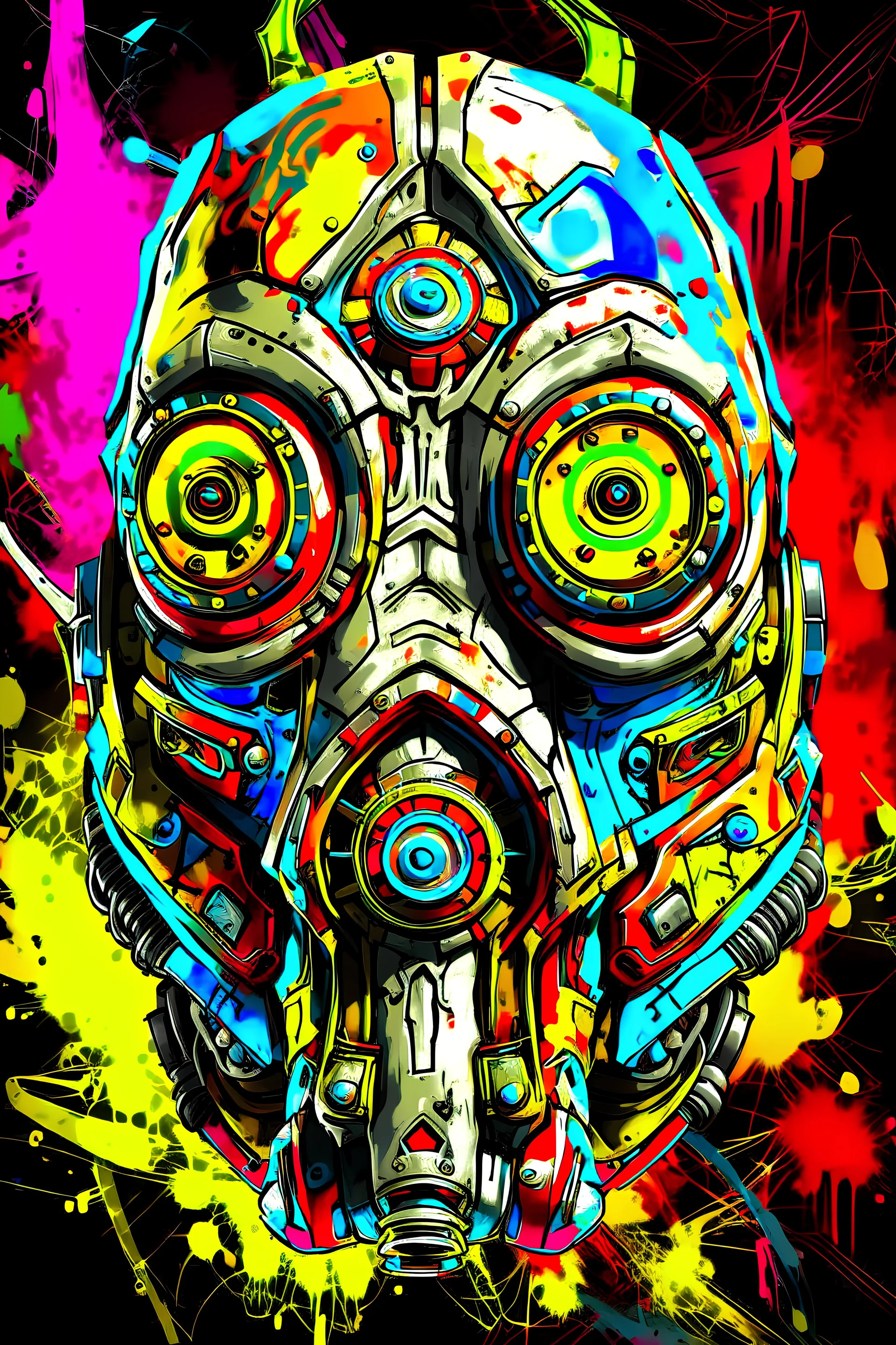 an high definition portrait of the mask of krieg the psycho from the videogame borderlands