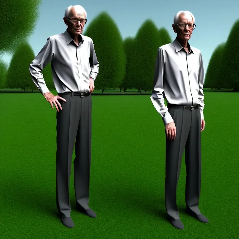 a slim man in his sixties, angry, standing in his yard