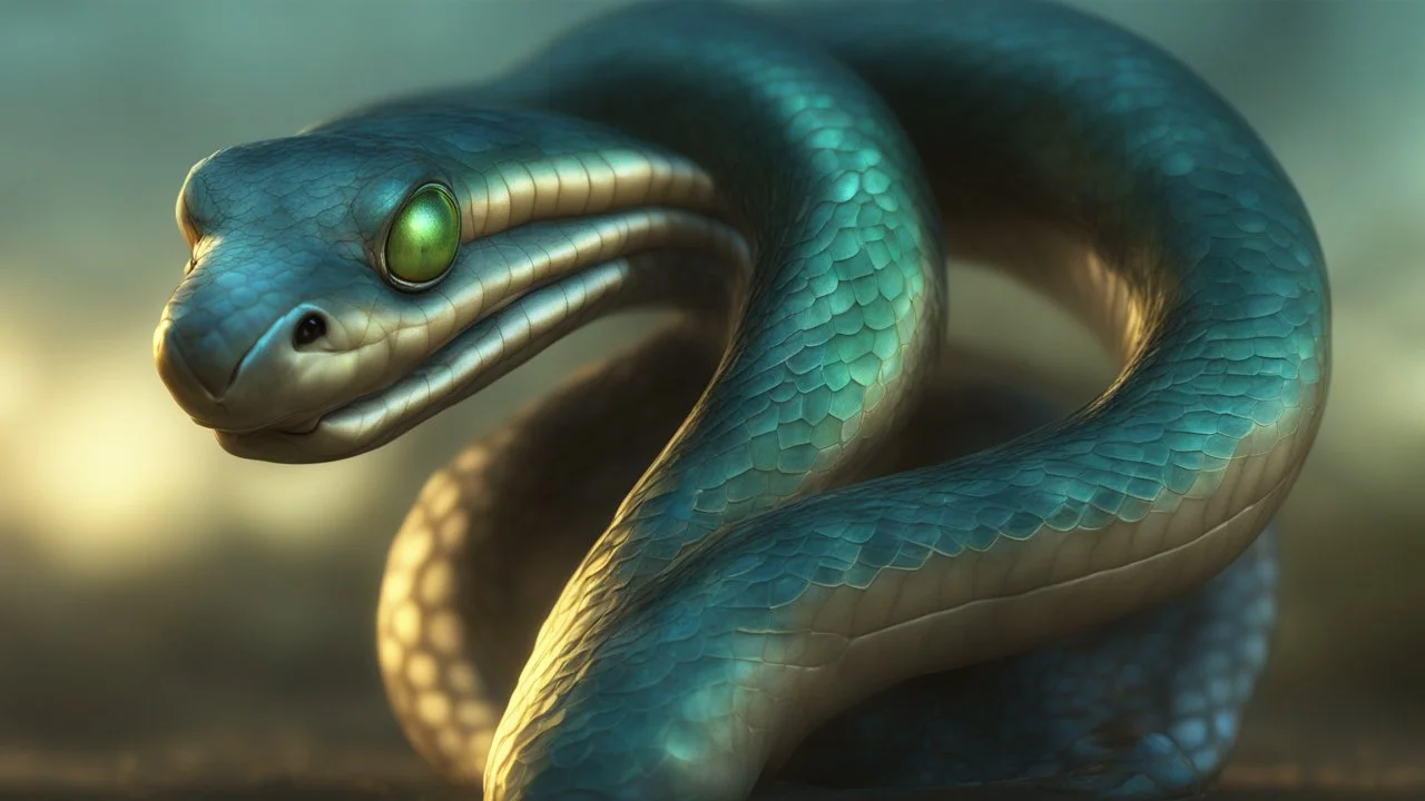 Aquatic Fairy female snake ,octane render, 8k, high detail, android, portrait, metallic