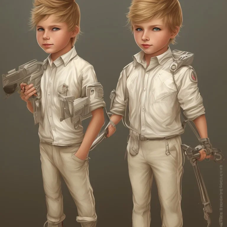 8 year old blonde boy, fullbody