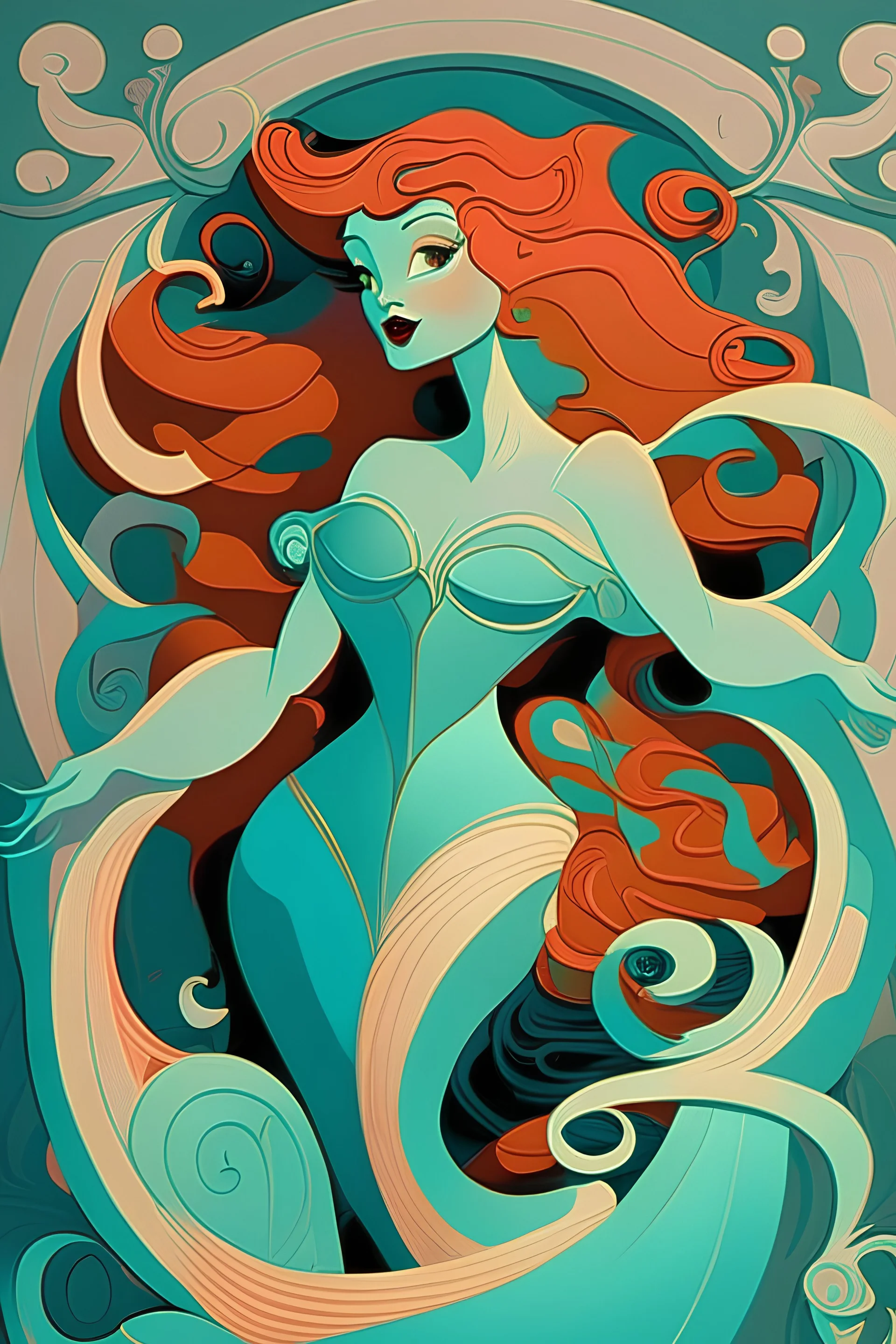 Disney ariel style of erte