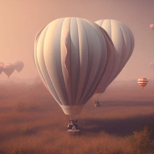 air balloons ,octane render, 8k, high detail, droid, android, metallic