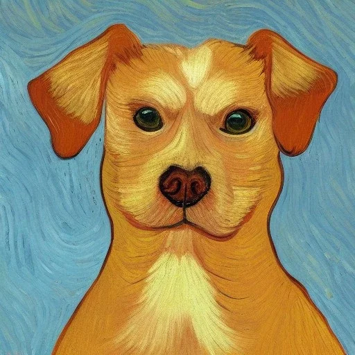 portrait of a dog Vincent van Gogh style