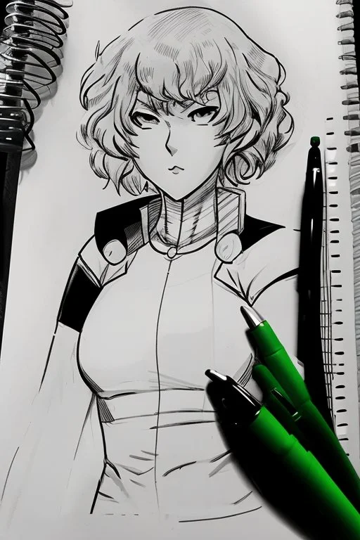 sketch of tatsumaki from one punch man in jim lee style