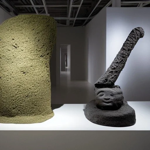 fictional archeology sculptures ,mysterious materiality,bioluminescence, interior design,media division, Static Mythologies, Amsterdam, GALERIE RON MANDOS ,refined details,utopic environment, zen garden backround , esoteric legacy of Christo, Jeanne Claude and Man Ray, masterpieces of Daniel Arsham