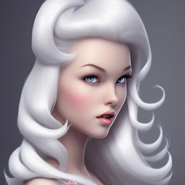 Snow white, beautiful, soft, straight blonde hair