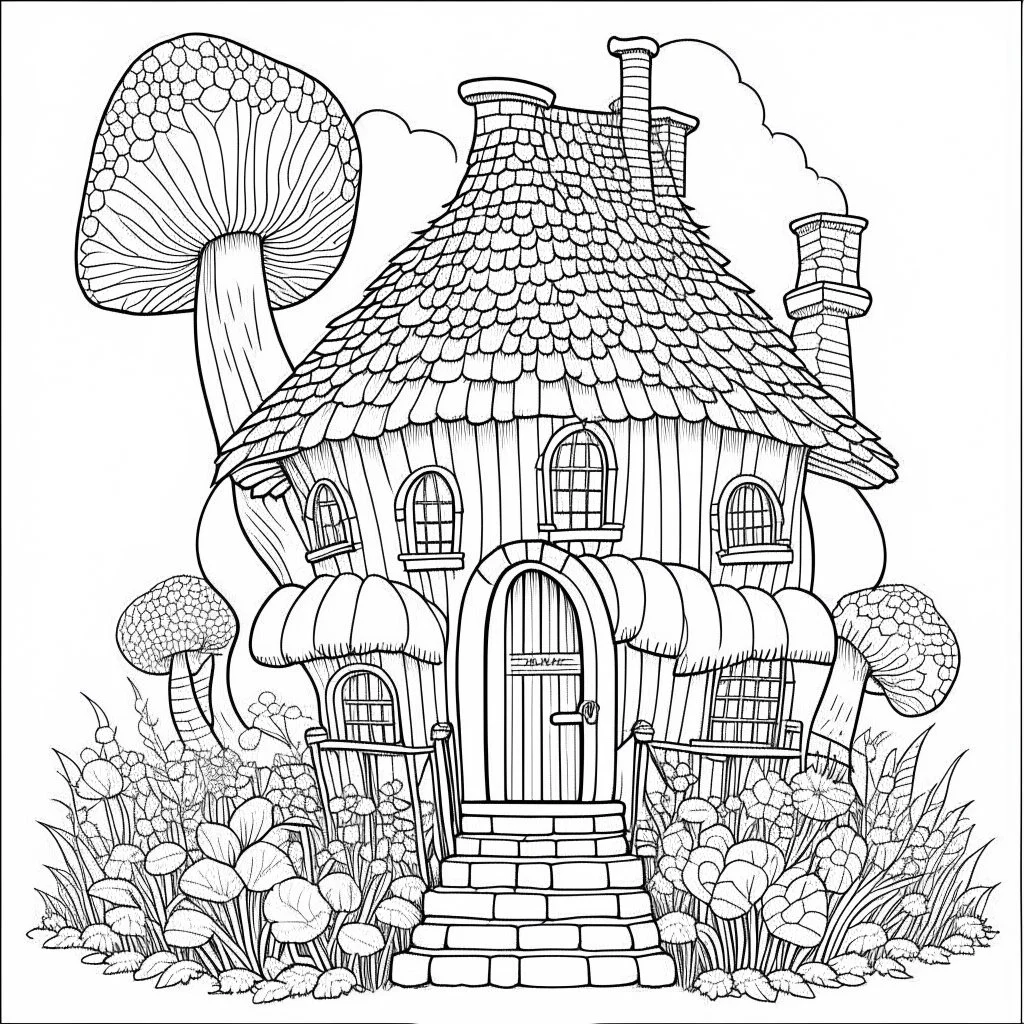 A fairy house Whispering Wind Pavilion, coloring page, exact shape, real image, minimal lines, white back ground color, real style, realistic, minimalistic, minimal black line art, line art, crisp line art, unique coloring sheet, outlined, outline, crisp, crisp line edges, illustration, thin lines, crisp clear lines, line art, clean line art, unique, 8k, no colors, no dark color, no black color, avoid thick black, minimalistic line edges, white back ground,