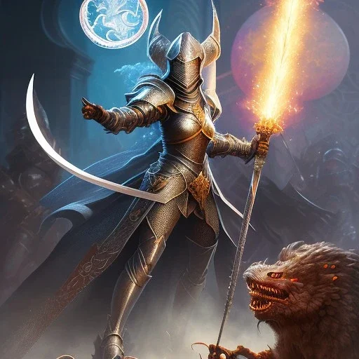 centered female knight vs werespider, swirl, power surge, underdark, Menzoberranzan,4k, Highly Detailed, perfect eyes, Digital Illustration, Cinematic Lighting, Realistic, Sharp Focus, Centered, Beautifully Lit, Bioluminescent by Stanley Artgerm Lau, totally green background, the greenest color, just green, no gradients