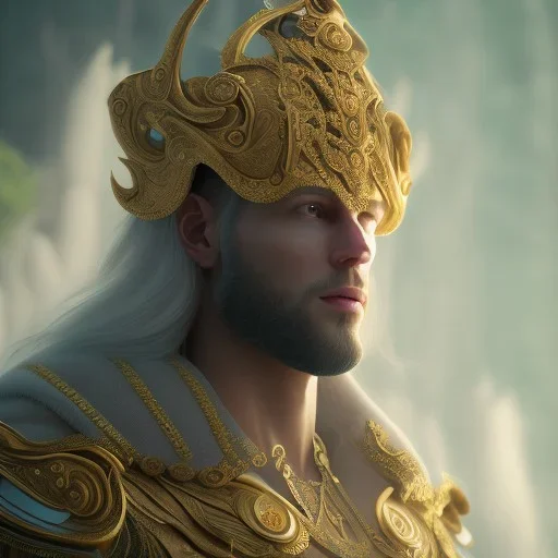 The supreme male magic god, mysterious, soft lighting, unreal engine 5 volumetric lighting, intricate details, realistic style, 8k resolution