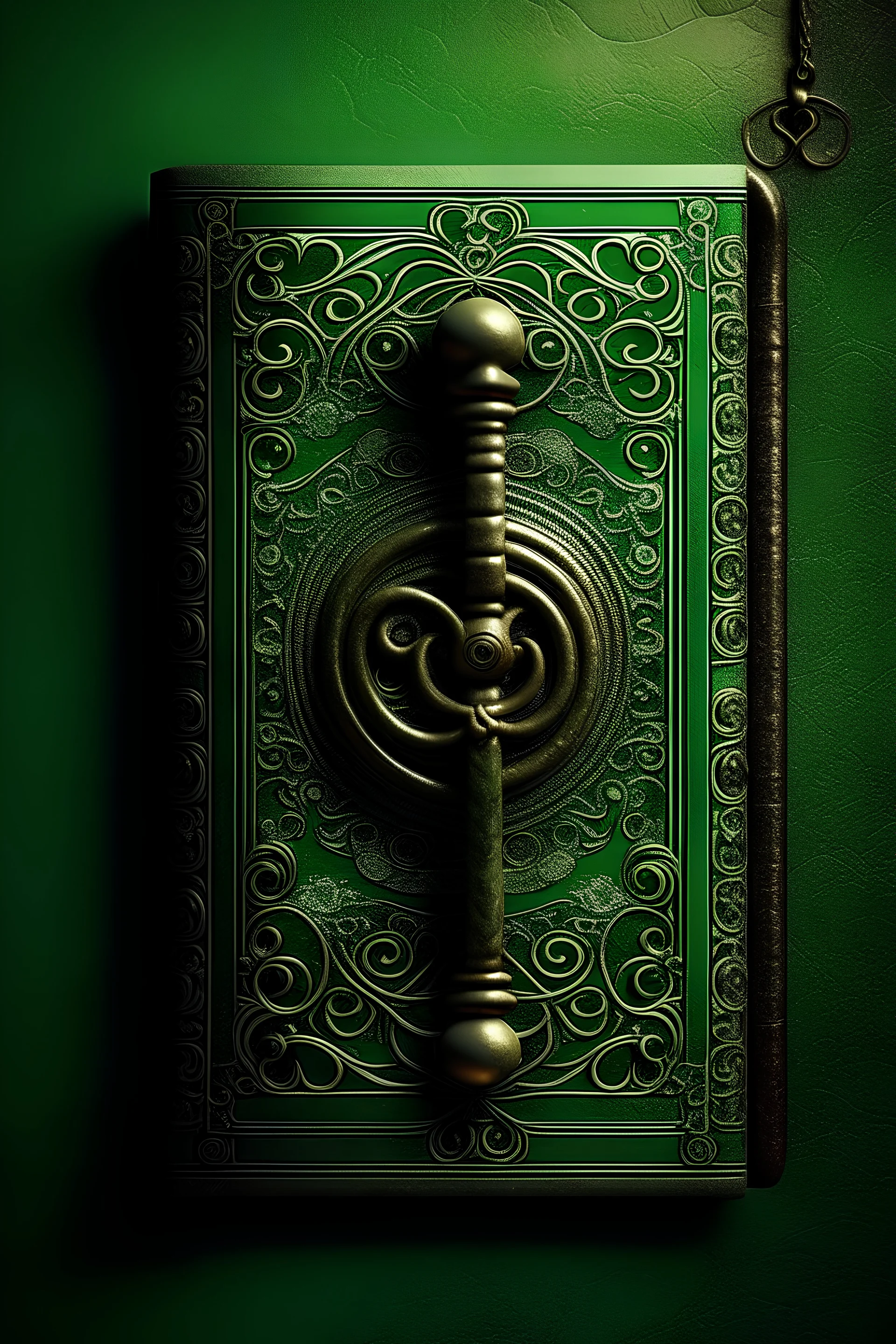 The book cover depicts an antique key, intricately crafted with ornate designs, resting upon a vibrant green canvas. The canvas represents the tabula rasa, or "blank slate," symbolizing John Locke's theory of innate human potential awaiting enlightenment. Wisps of ethereal ink swirl around the key, evoking the emergence of ideas and rights from the void. In the background, a faint silhouette of a historic building hints at Locke's profound influence on political theory. The image captures the es