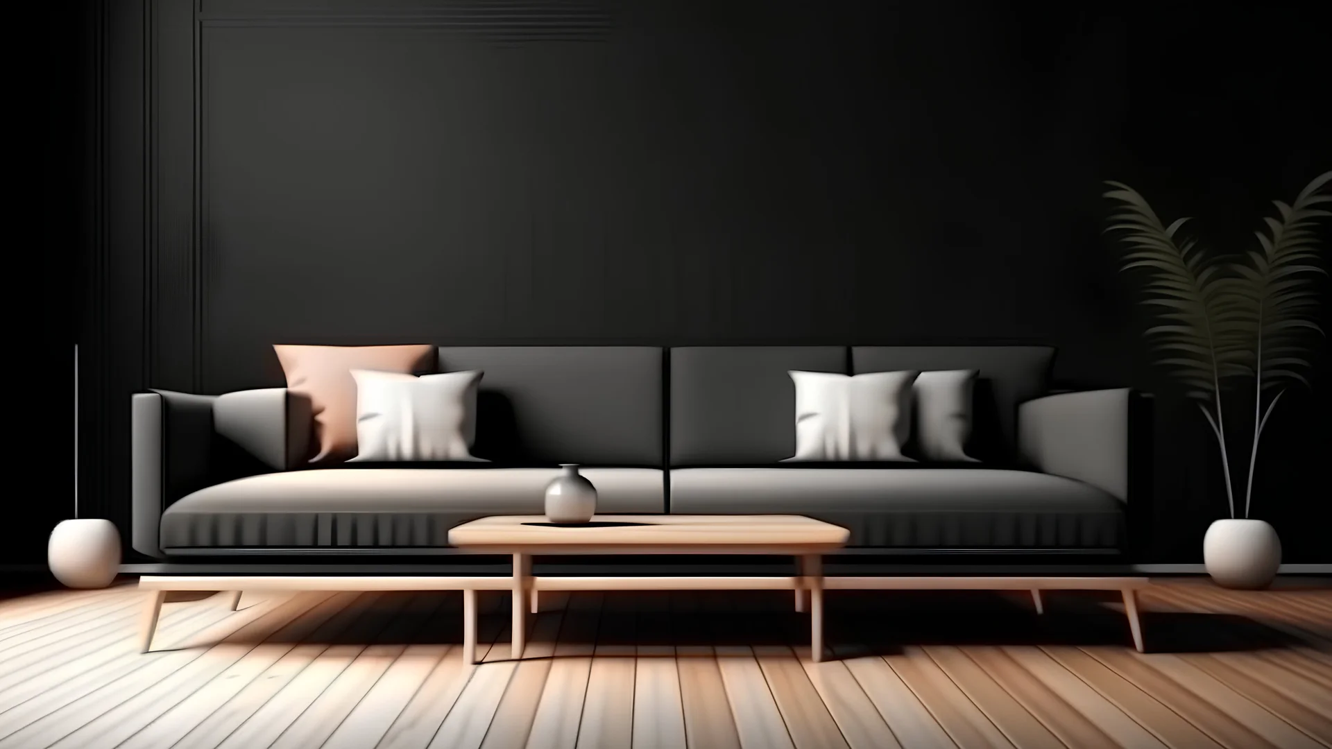 modern living room with sofa. scandinavian interior design furniture. 3d illustration