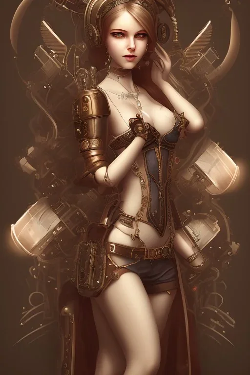 cute steampunk girl body hell end solitary darkness sad