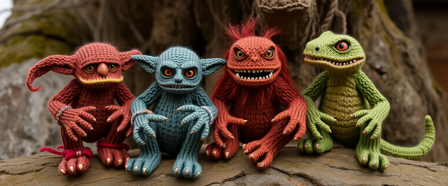 knitted Hobgoblin ,Gnoll ,Troglodyte and Lizard Man