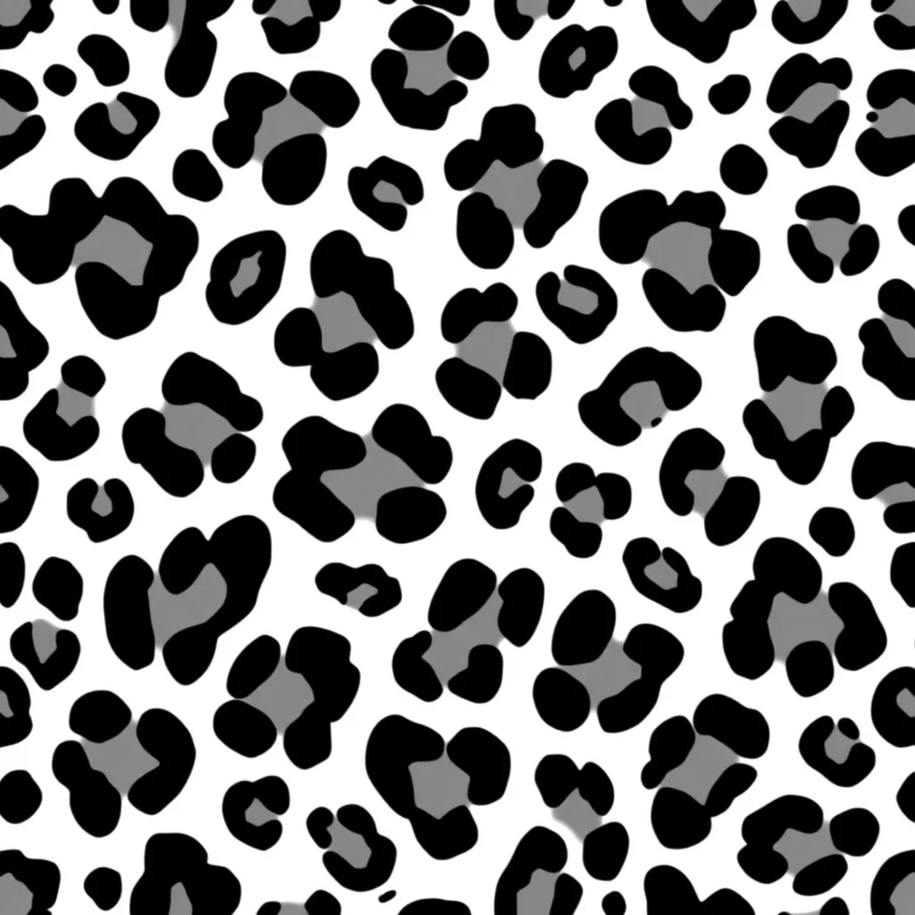 leopard print pattern, black on white vector.
