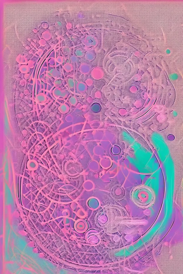 Abstract watercolor circles with Sketchy pencil outlines