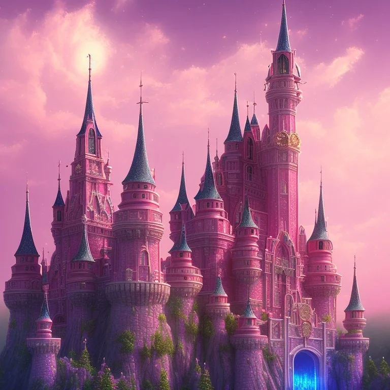 luminous pink castle