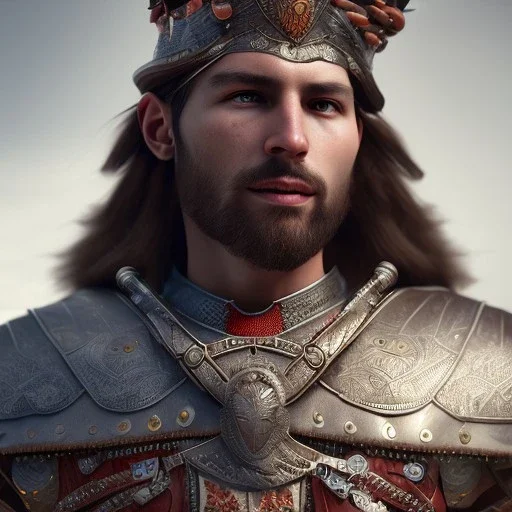 portrait of a warrior with turk man themed armour, extremely detailed, UHD, 8k,The close-up camera effect,sharp focus, perfect position,hyperphotorealistic, unreal engine 5, octane render