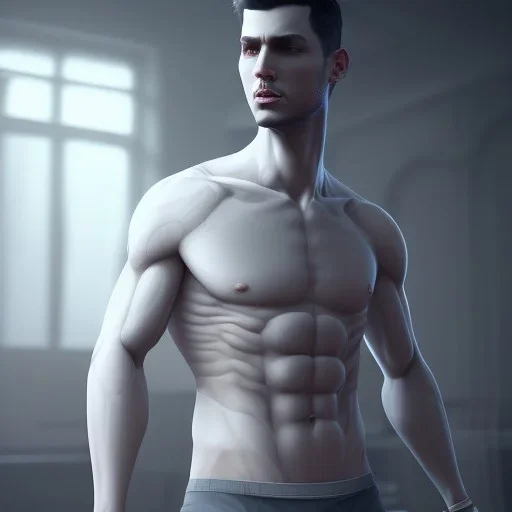 A man in briefs, mysterious, soft lighting, unreal engine 5 volumetric lighting, intricate details, realistic style, 8k resolution