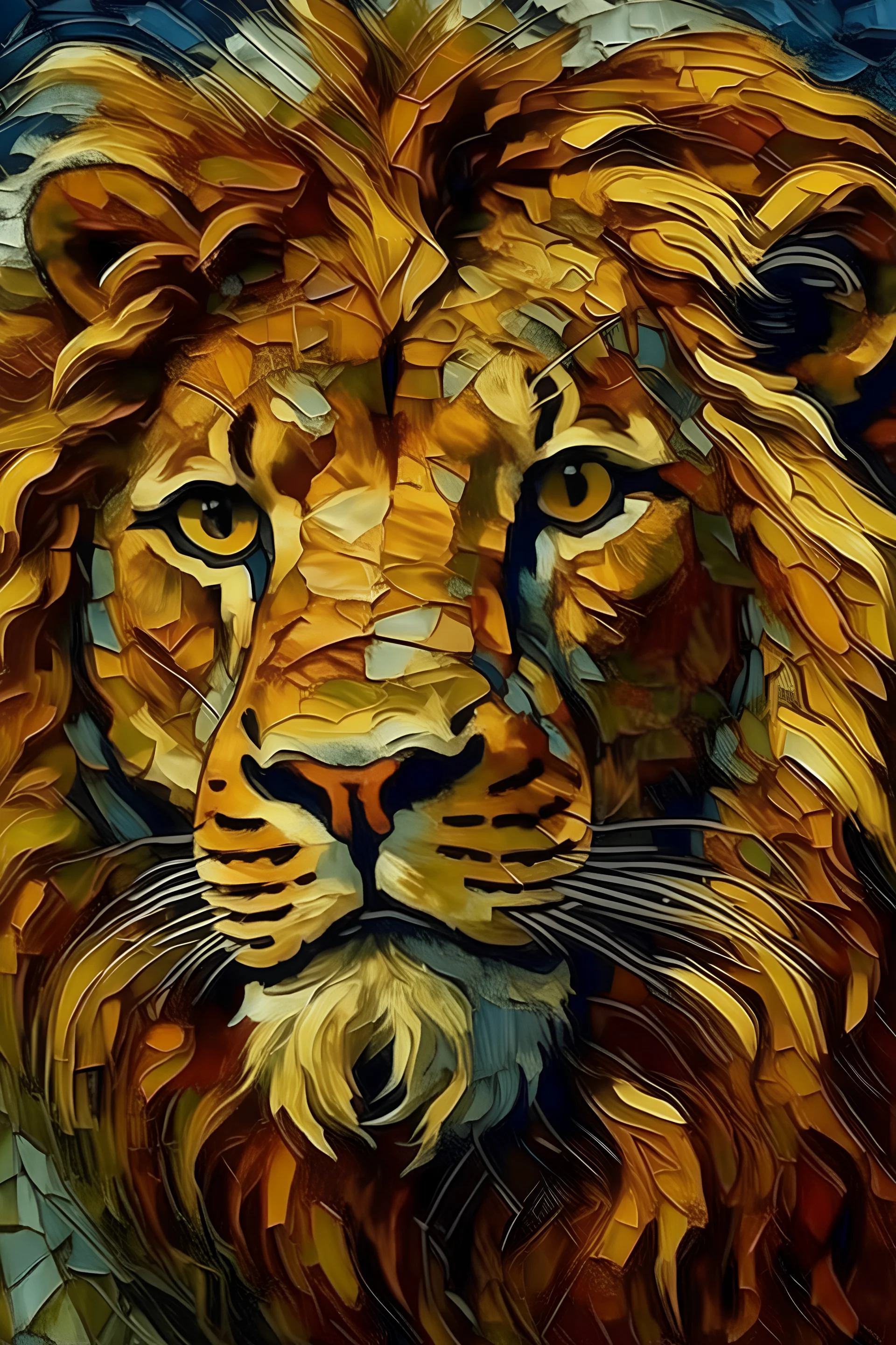 Portrailt of lion by Van Gogh