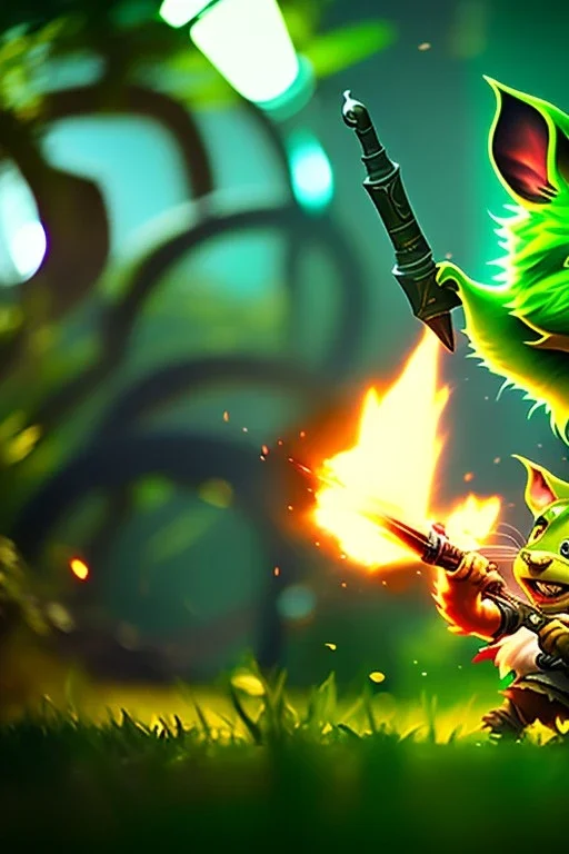 1boy, A new League of Legends Champion, [Goblin] Yordle, Male, Wielding a Gun, Splash Art, Riot Games Entertainment, boka, 8k