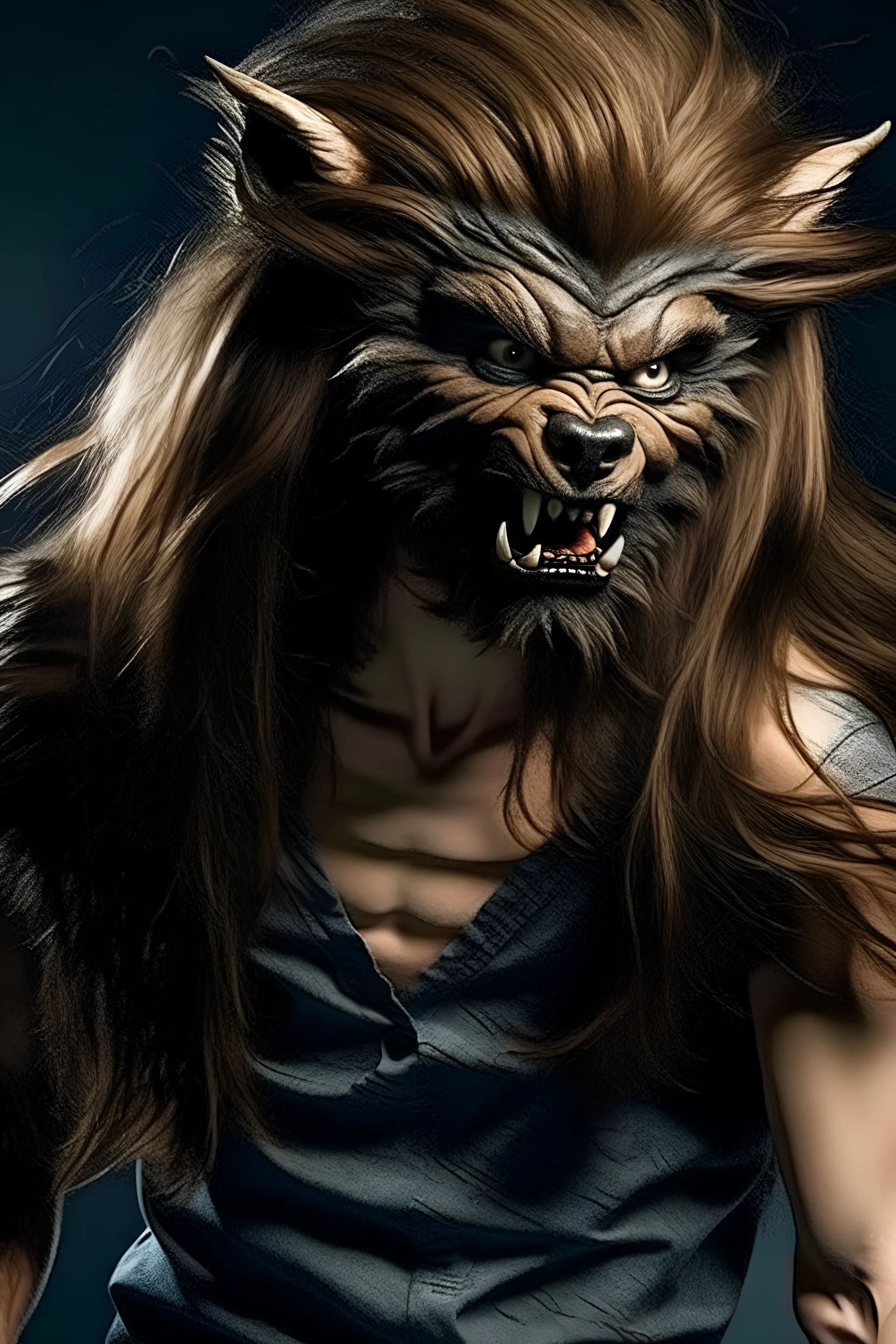 Woman transforms into a werewolf