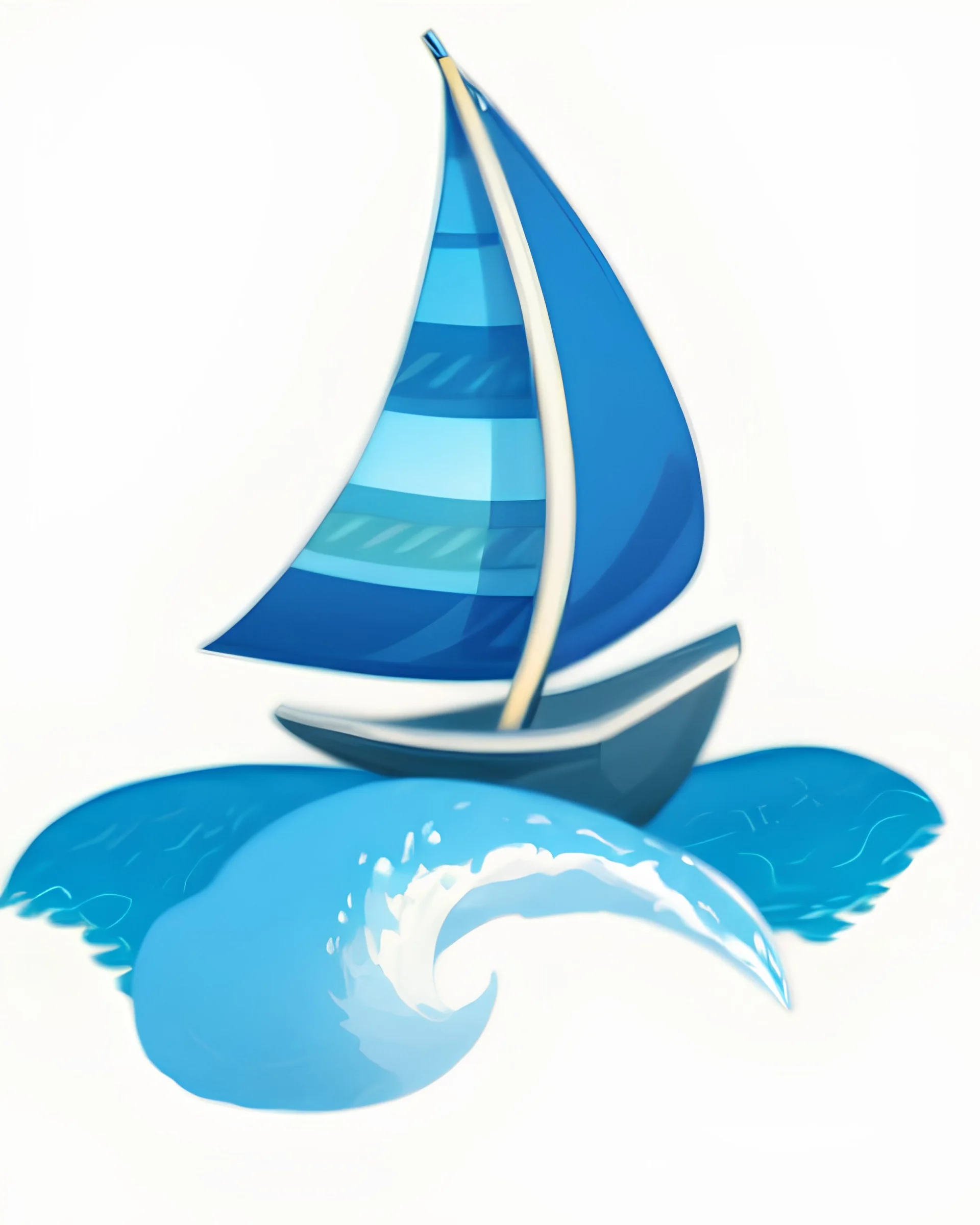 Genrate Sailboat and waves vector art.