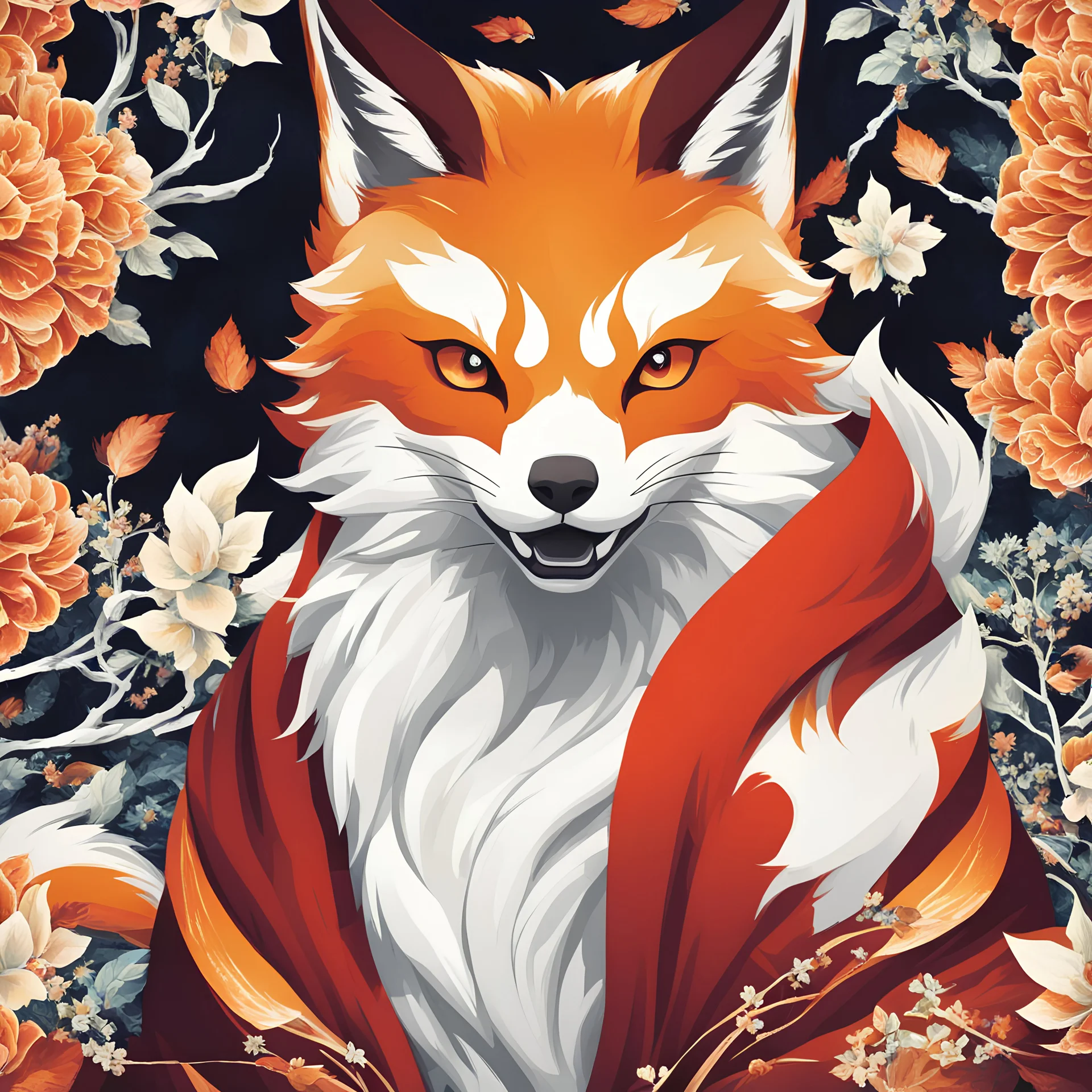 Póster de kitsune con el texto "Kitsune"