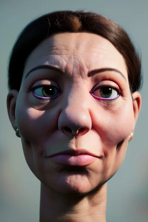 Realistic image, waist up portrait, hybrid made up of a woman, the muppet head replaces the human one ,concept art, smooth, unreal engine 5, god lights, ray tracing, RTX, lumen lighting, ultra detail, volumetric lighting, 3d, finely drawn, high definition, 4k.