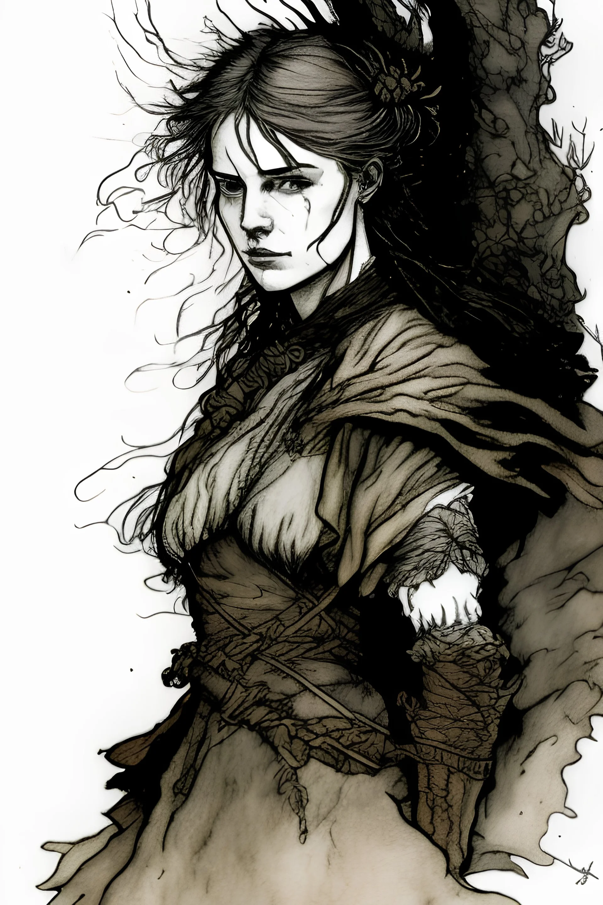 portrait a hero in the style of arthur rackham