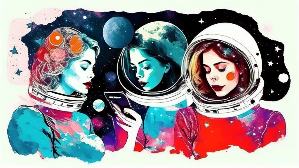 make a Text for a song about space and beautiful women, text for a song