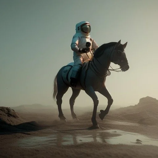 Riding horse astronaut Jupiter, unreal engine 5, octan render