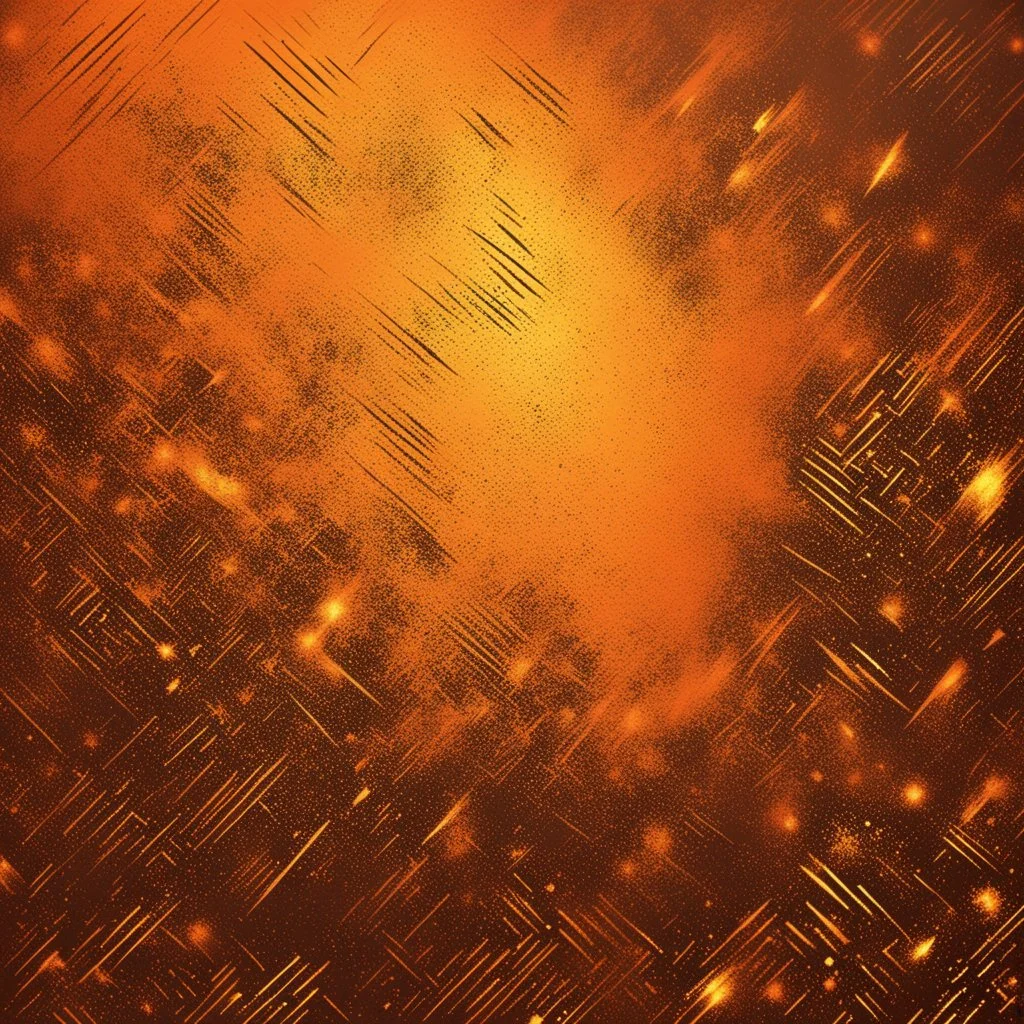 Hyper Realistic Glowing-Golden-scratch-marks on orange-background with burning-embers on it