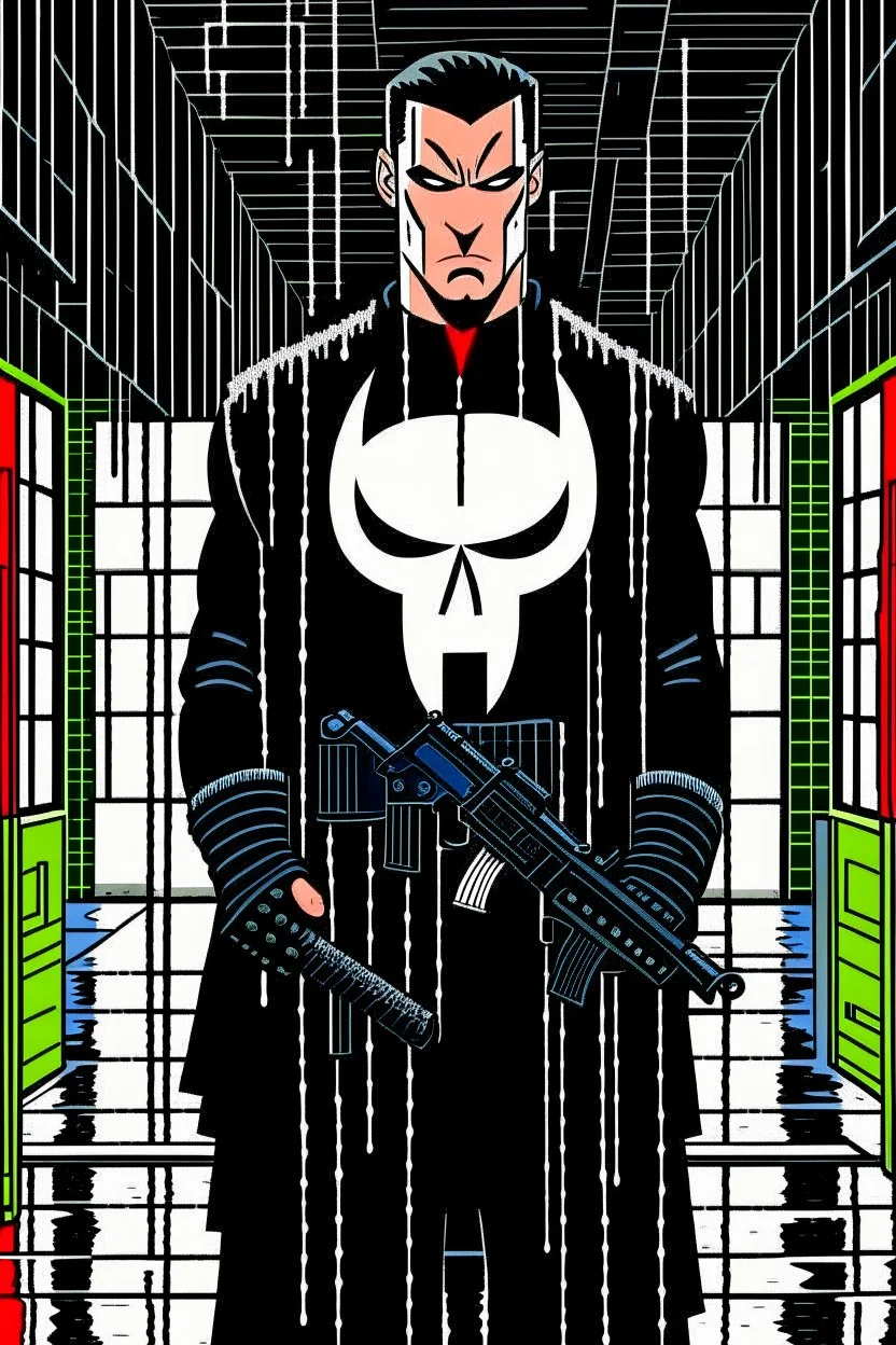 punisher sku;; CITY in the subway fov the style of Hiroshi Nagai