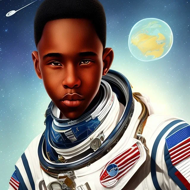 African American boy space explorer