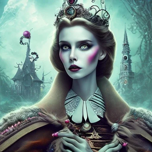 extrem tim burton style of the evil stepsisters, sharp focus, beautiful eyes