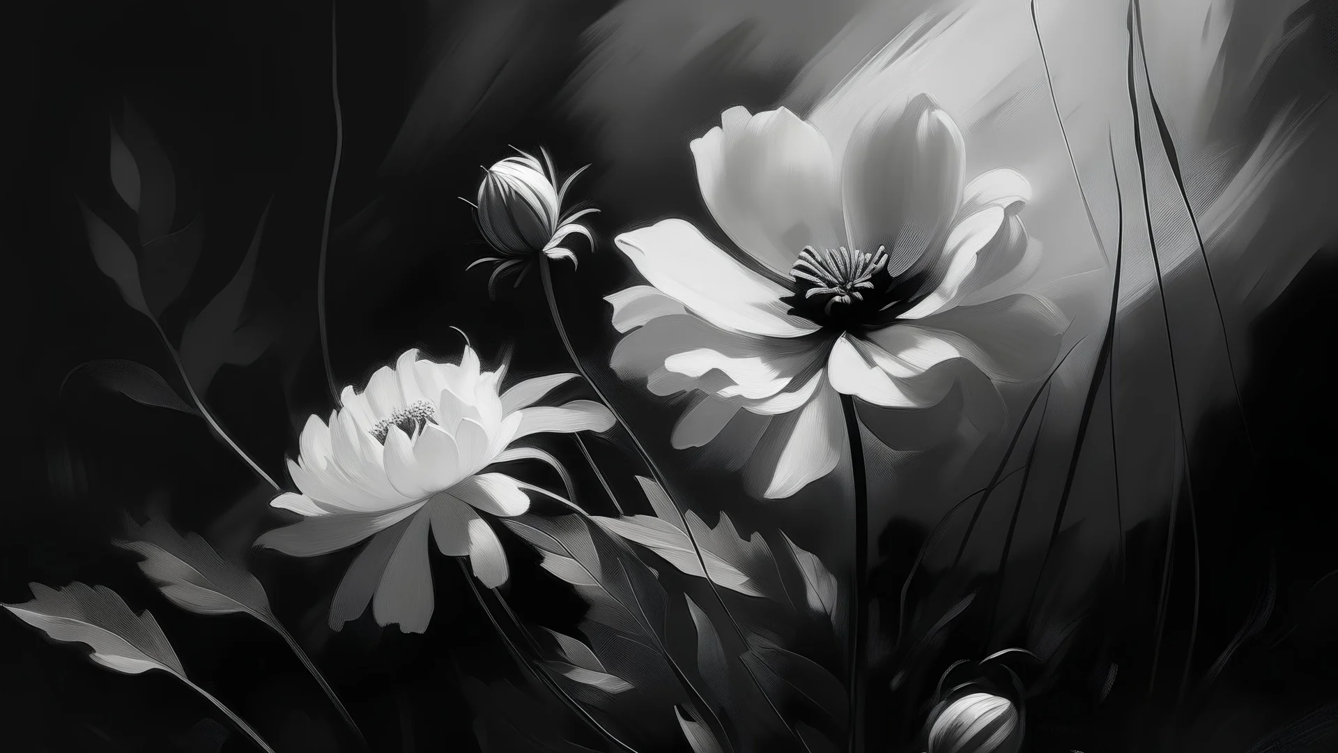 Black and White monochromatic painting tint and shade