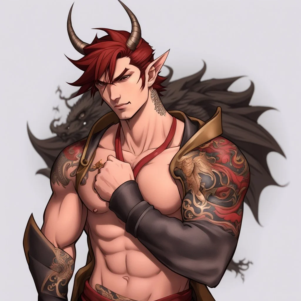 Give him more Yakuza Dragon Tattoo's on his arms.