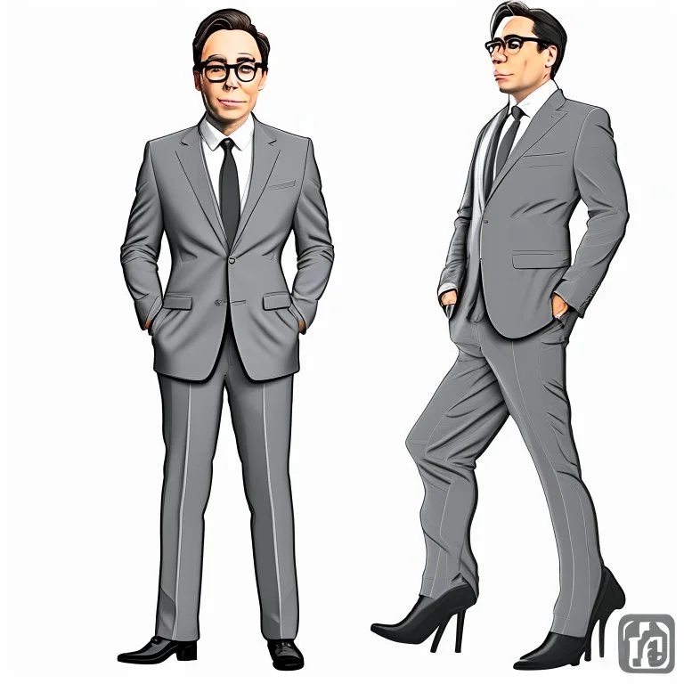 Gustavo Petro clip art cuerpo completo traje gris no corbata obra de arte detallado 4k