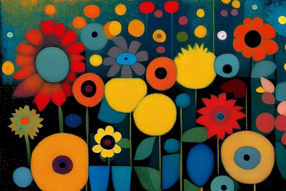 Flowers in thestyle of paul klee