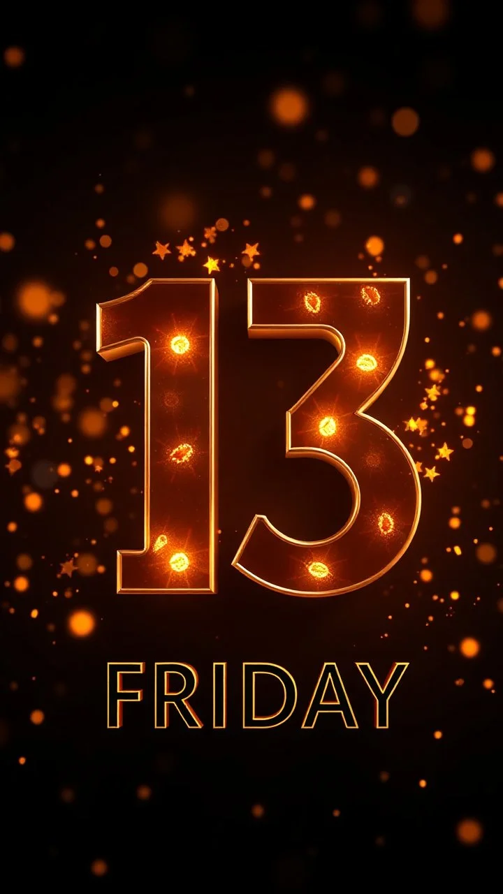 English Number 13 with a word “ FRIDAY “ Wallpapers with Luxurious Visual Effects