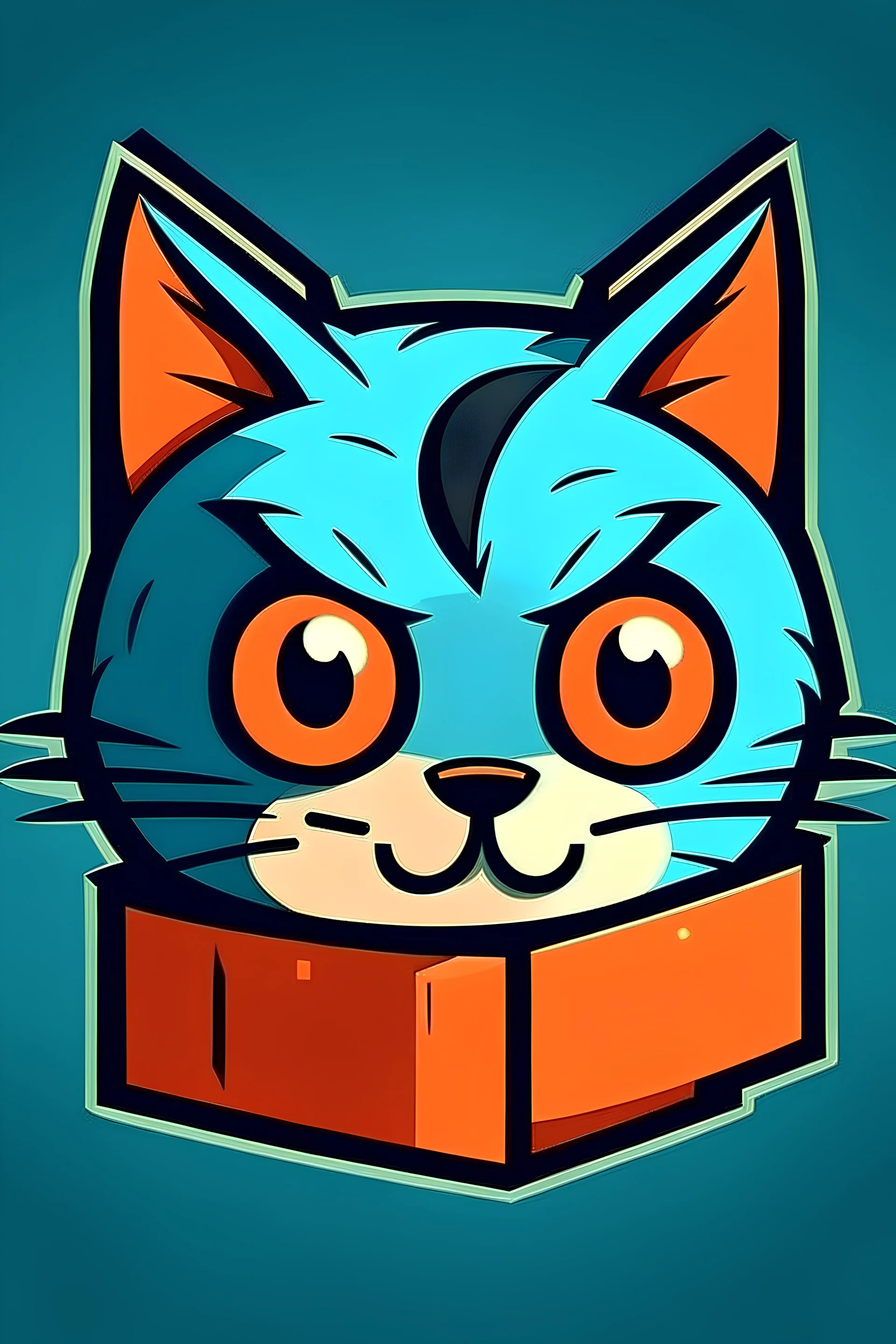 Make a logo with a Cat on it and put my name bobgatto in the front and do so my name is on it and the Cat has more fur and the Cat is a bit fat But still a logo and make it smile and the Cat has a rubriks cube on the head