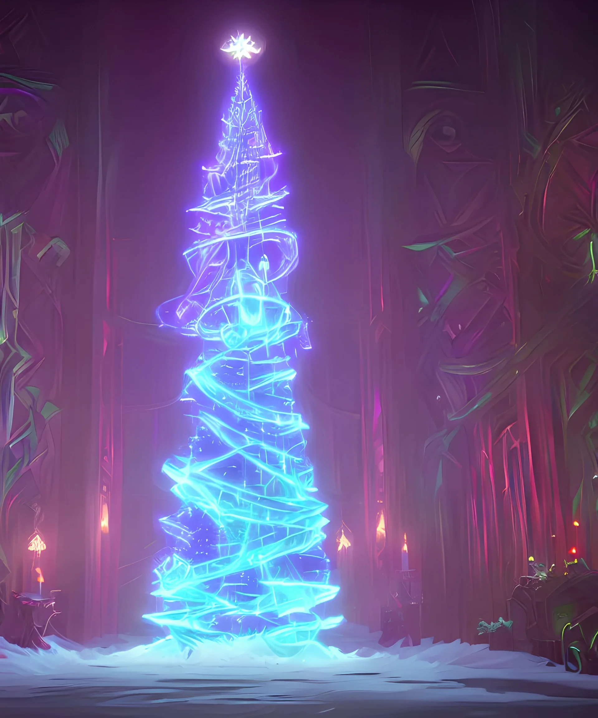 A magical warlock Christmas tree