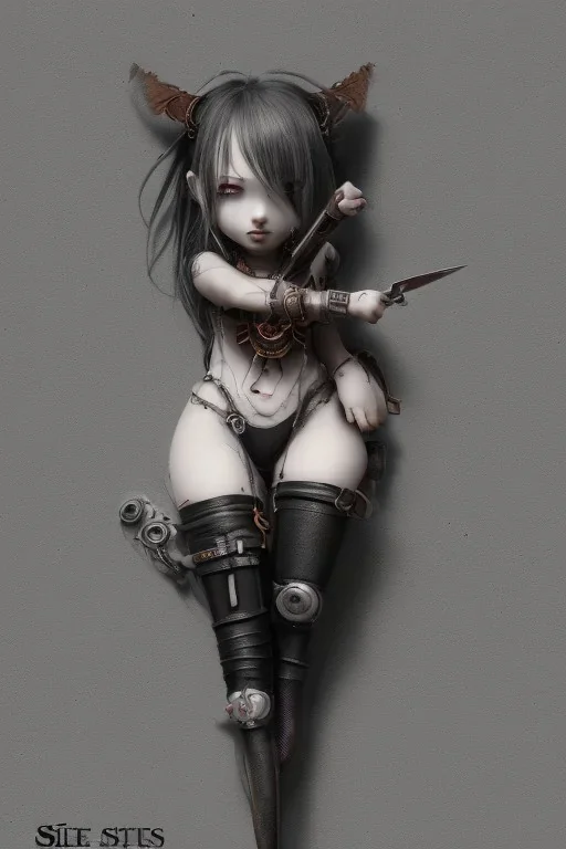 knife hell end solitary cute darkness sad body steampunk girl