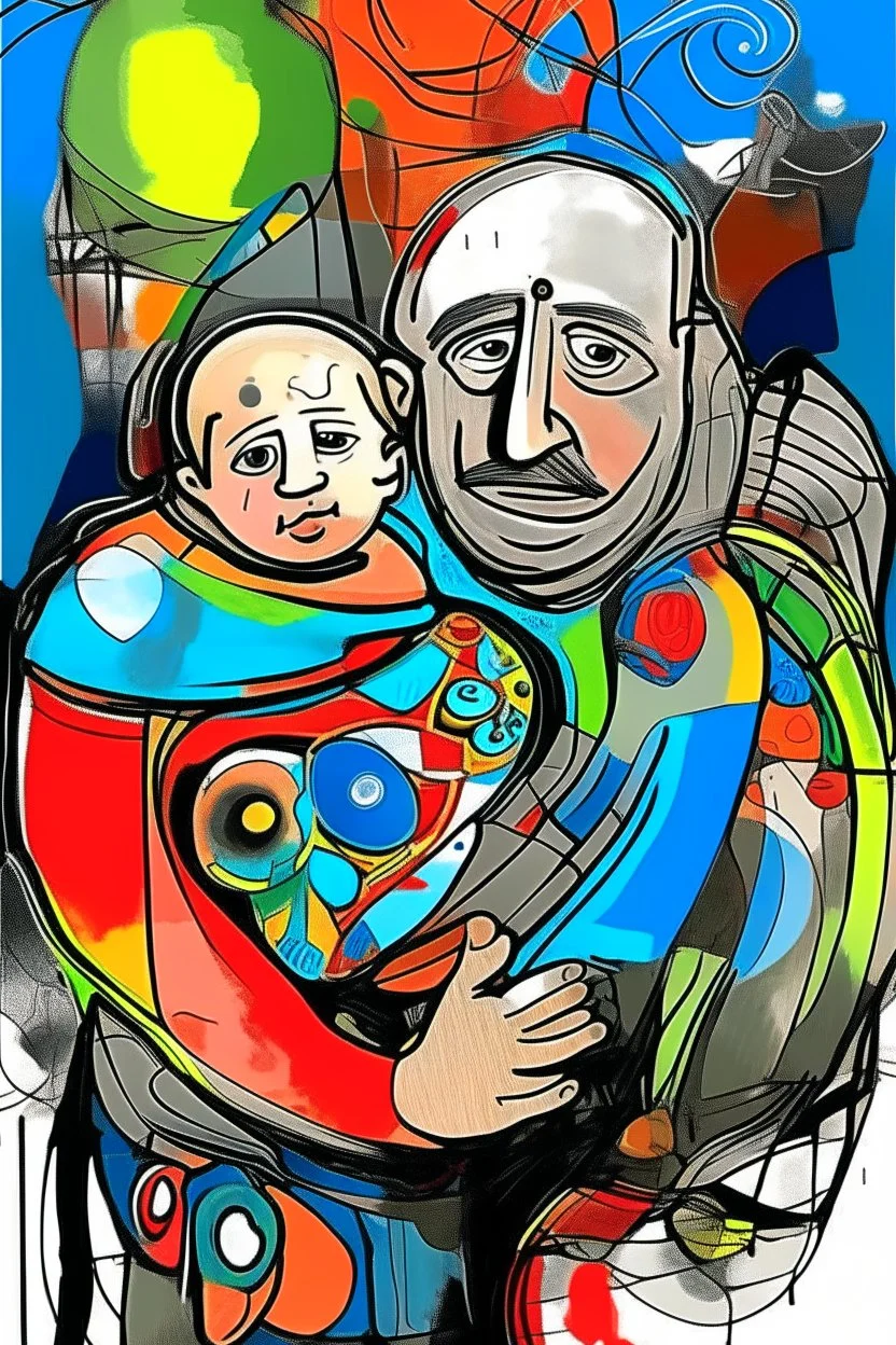 expressionism, Pixar style, in abstract art Basquiat, Picasso, Miro, Kandinsky, Klee, Birell, Fairey, Ardon, Buffet and Picasso style, HD --s 750 --v 5.1 --style raw, water color