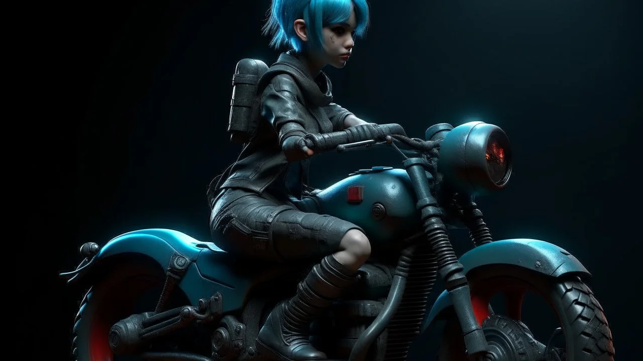 flying motocycle bulma cyberpunk realistic star wars