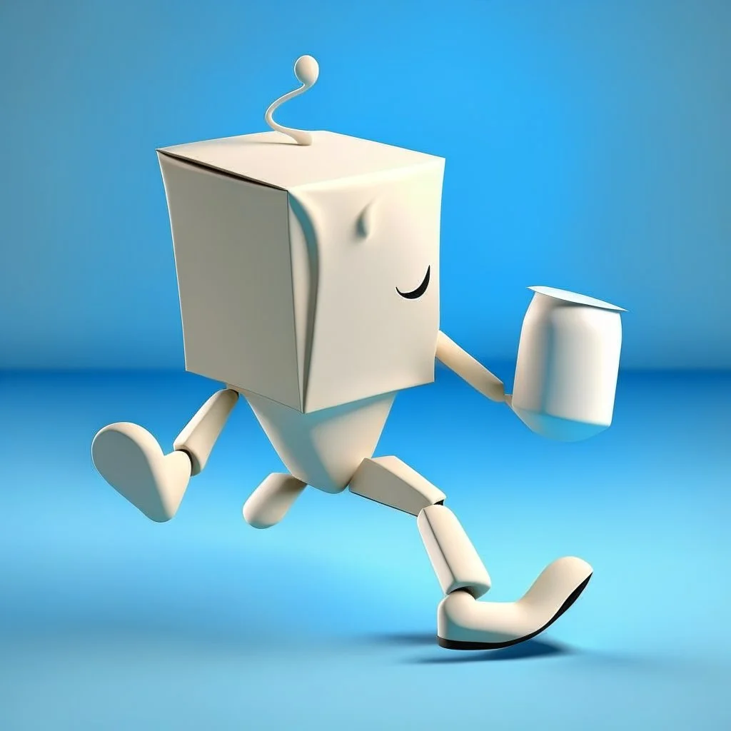 milk carton playing soccer