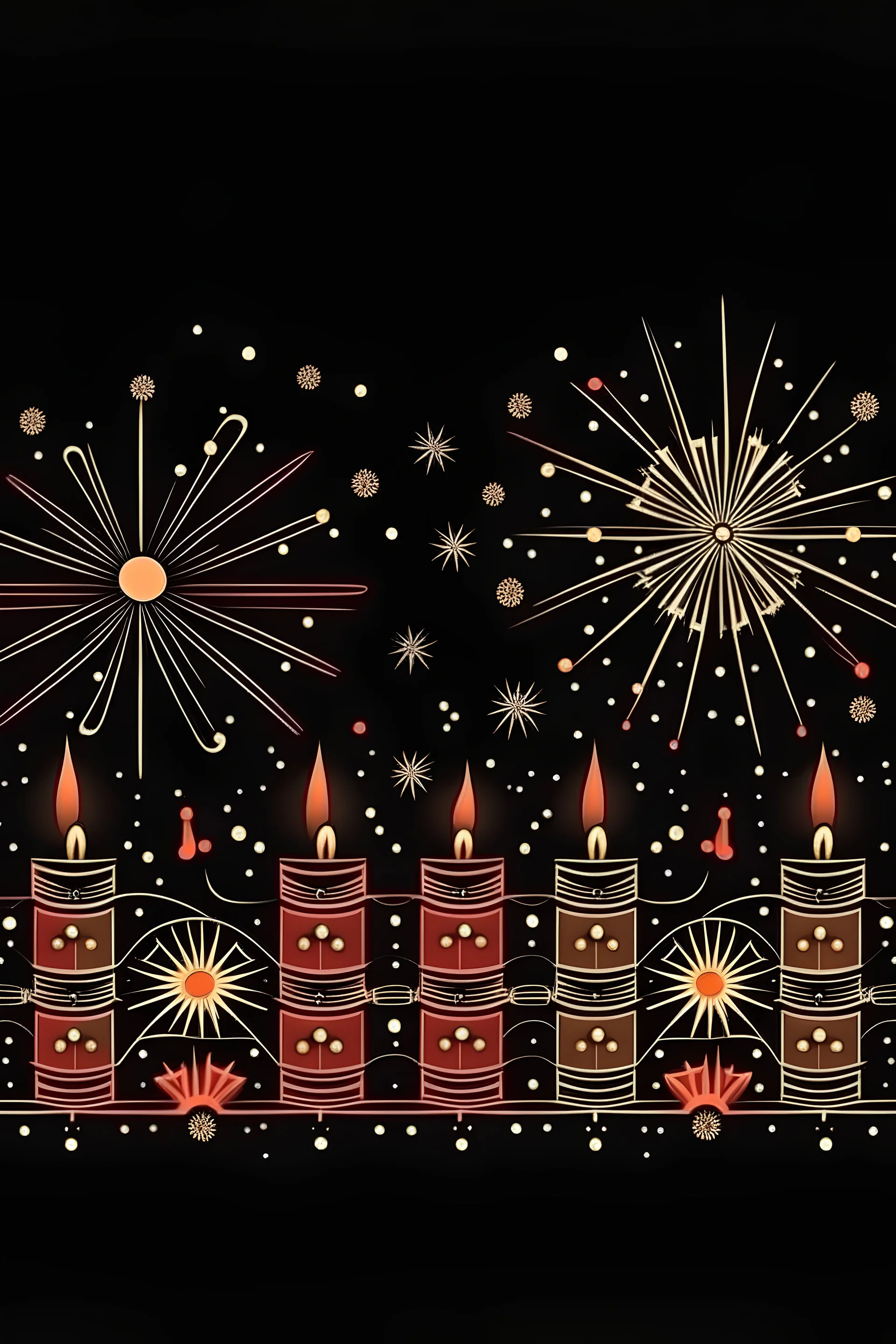 diwali celebration crackers line art with space