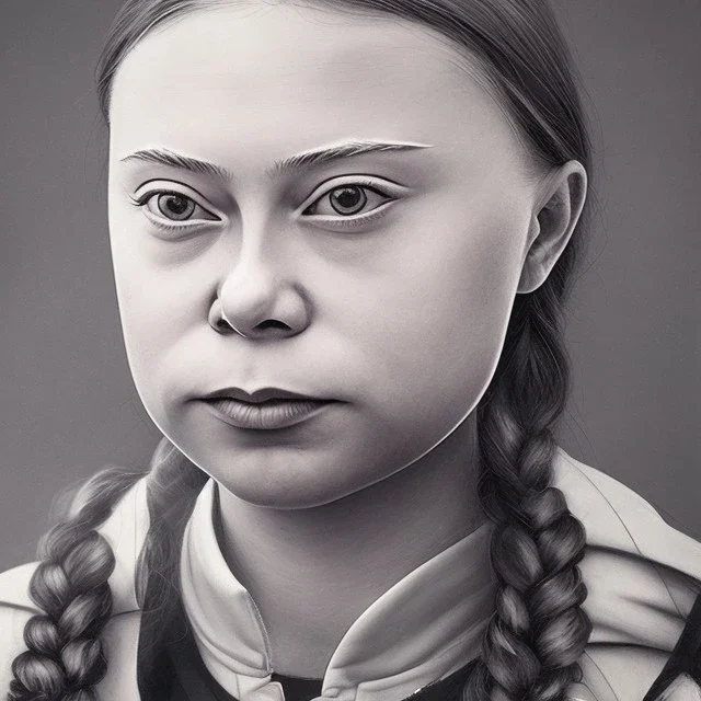 portrait of Greta Thunberg as the pope