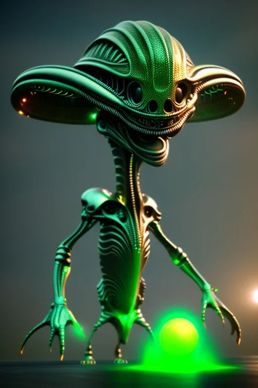 aliens, glowing, 8k, finely detailed, photo realistic.